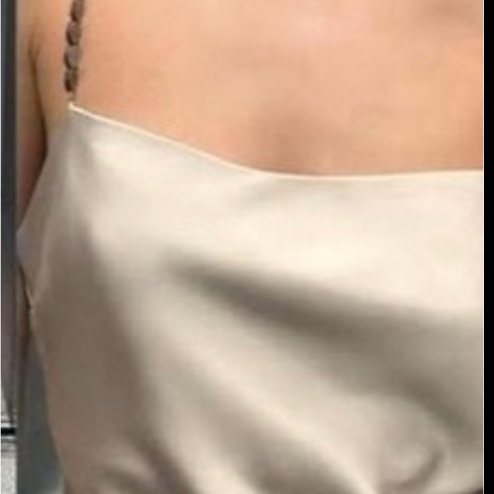 Zara Champagne Satin Midi Dress - Picture 3 of 7